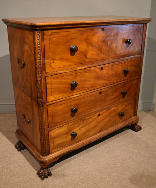 WILLIAM IV CAMPHOR WOOD CAMPAIGN SECRETAIRE CHEST OF DRAWERS - ADDITIONAL PHOTO 6