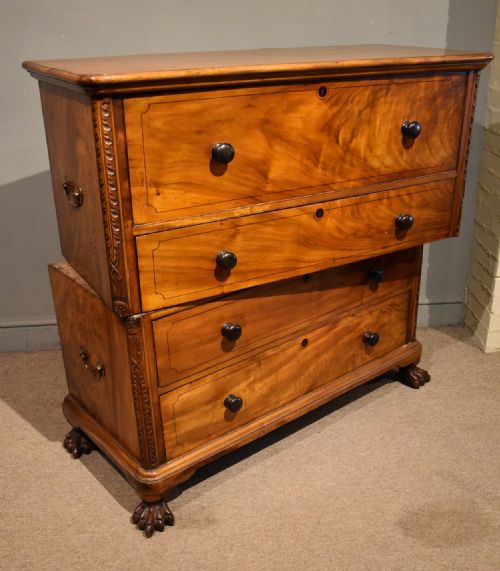 WILLIAM IV CAMPHOR WOOD CAMPAIGN SECRETAIRE CHEST OF DRAWERS - ADDITIONAL PHOTO 7