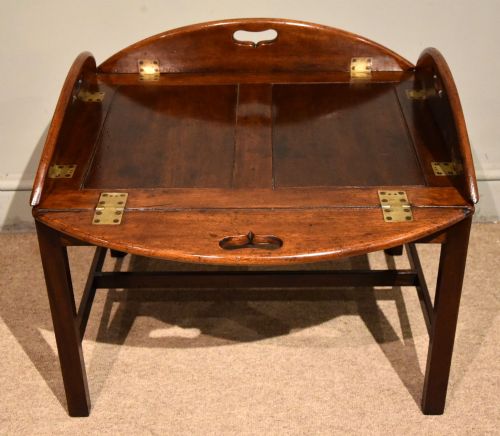 george iii mahogany butlers tray on modern stand - CATEGORY: ANTIQUE MISCELLANEOUS - DATED GEORGIAN