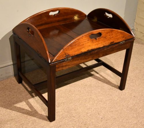 GEORGE III MAHOGANY BUTLERS TRAY ON MODERN STAND - ADDITIONAL PHOTO 2