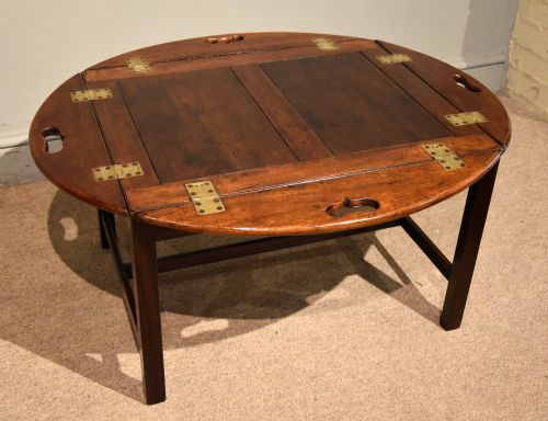 GEORGE III MAHOGANY BUTLERS TRAY ON MODERN STAND - ADDITIONAL PHOTO 4