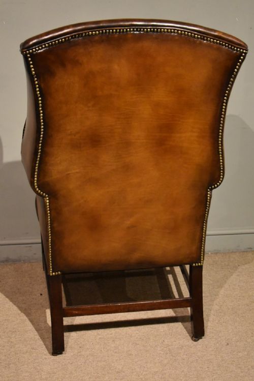 18TH CENTURY MAHOGANY LEATHER UPHOLSTERED ARMCHAIR - ADDITIONAL PHOTO 5