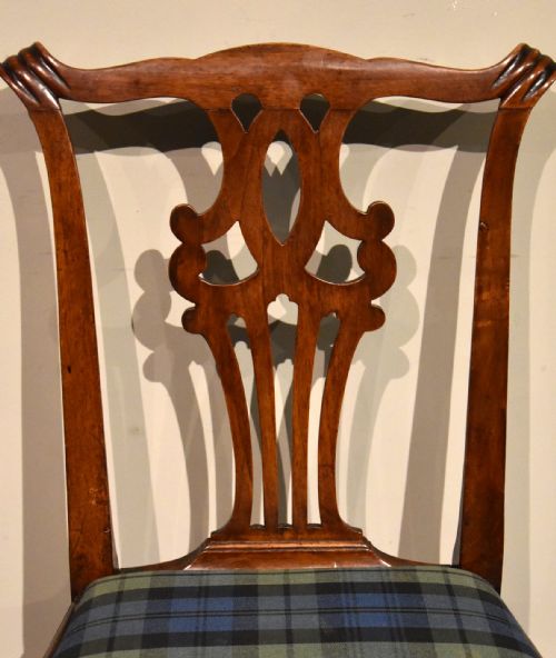 SET OF FOUR GEORGE III COUNTRY CHIPPENDALE WALNUT DINING CHAIRS - ADDITIONAL PHOTO 5