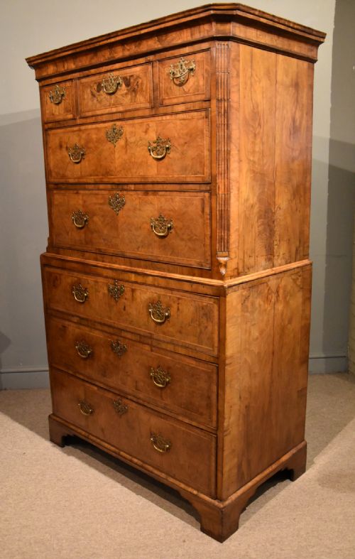 GEORGE II WALNUT CHEST ON CHEST - ADDITIONAL PHOTO 5