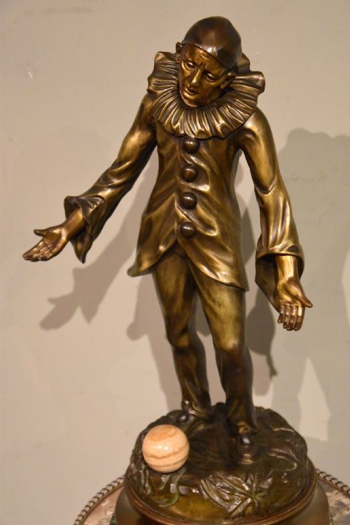 ART DECO CLOWN PAUVRE PAILLASSE BRONZE SIGNED F LAMBINON - ADDITIONAL PHOTO 2