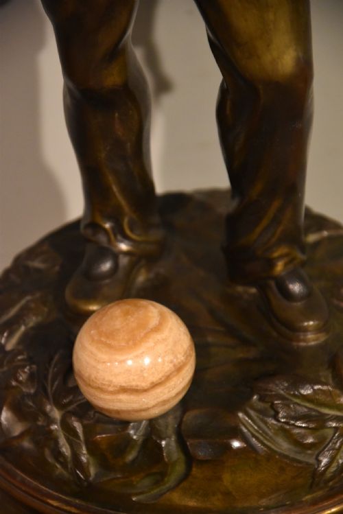 ART DECO CLOWN PAUVRE PAILLASSE BRONZE SIGNED F LAMBINON - ADDITIONAL PHOTO 4