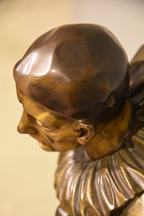 ART DECO CLOWN PAUVRE PAILLASSE BRONZE SIGNED F LAMBINON - ADDITIONAL PHOTO 5