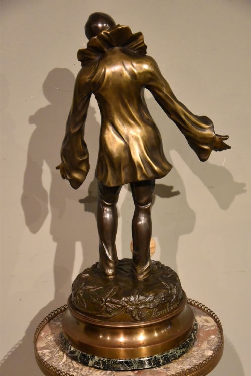 ART DECO CLOWN PAUVRE PAILLASSE BRONZE SIGNED F LAMBINON - ADDITIONAL PHOTO 7