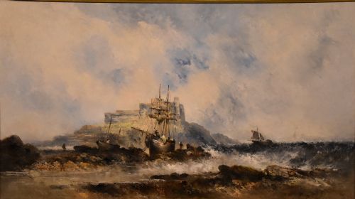 OIL PAINTING BY WILLIAM MACALPINE BAMBURGH CASTLE - ADDITIONAL PHOTO 1