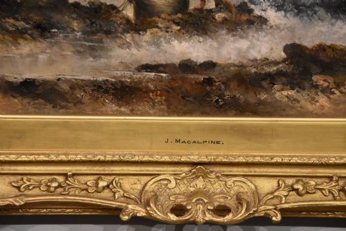 OIL PAINTING BY WILLIAM MACALPINE BAMBURGH CASTLE - ADDITIONAL PHOTO 2