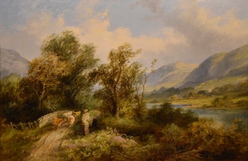 OIL PAINTING BY EDWARD PARTRIDGE CATTLE GRAZING - ADDITIONAL PHOTO 1