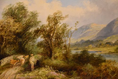 OIL PAINTING BY EDWARD PARTRIDGE CATTLE GRAZING - ADDITIONAL PHOTO 2