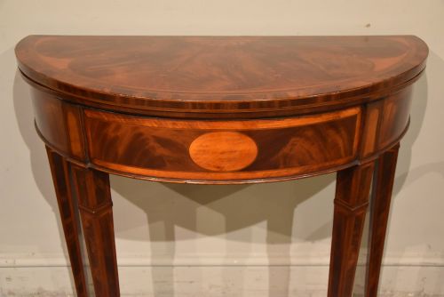 PAIR OF GEORGE III DEMILUNE CARD TABLES - ADDITIONAL PHOTO 3