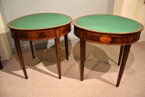 PAIR OF GEORGE III DEMILUNE CARD TABLES - ADDITIONAL PHOTO 7