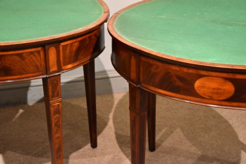 PAIR OF GEORGE III DEMILUNE CARD TABLES - ADDITIONAL PHOTO 8