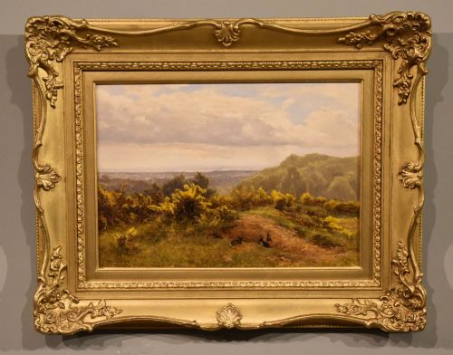 oil painting by frank walton a surrey heathland - CATEGORY: ANTIQUE ART - DATED 19TH CENTURY
