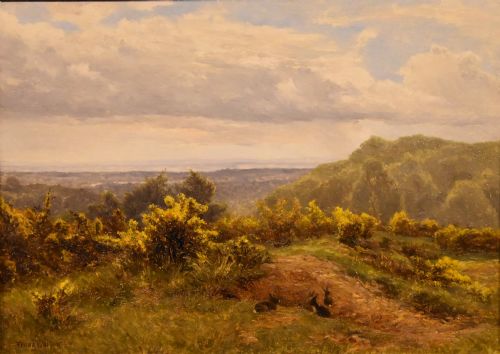 OIL PAINTING BY FRANK WALTON A SURREY HEATHLAND - ADDITIONAL PHOTO 1