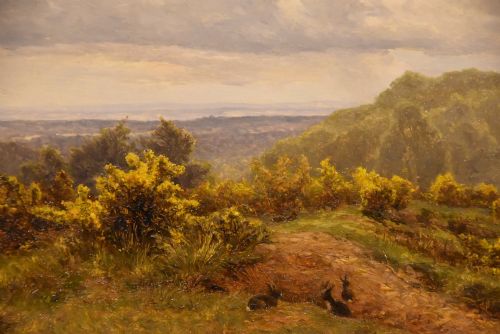 OIL PAINTING BY FRANK WALTON A SURREY HEATHLAND - ADDITIONAL PHOTO 2