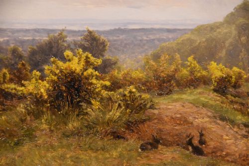 OIL PAINTING BY FRANK WALTON A SURREY HEATHLAND - ADDITIONAL PHOTO 4