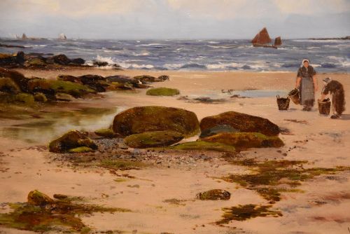 OIL PAINTING BY JOSEPH VICKERS DE VILLE A CORNISH COASTAL VIEW - ADDITIONAL PHOTO 2