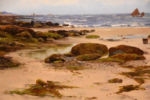 OIL PAINTING BY JOSEPH VICKERS DE VILLE A CORNISH COASTAL VIEW - ADDITIONAL PHOTO 4