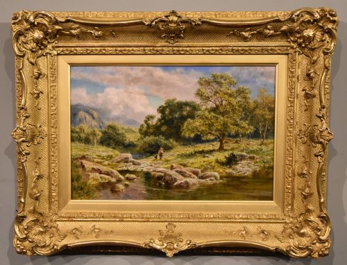 oil painting by robert gallon a fisherman in north wales - CATEGORY: ANTIQUE ART - DATED 19TH CENTURY
