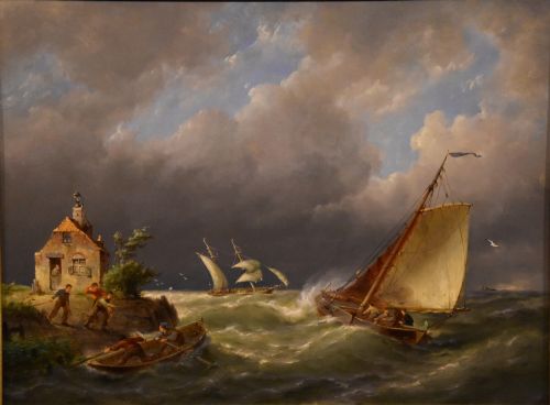 OIL PAINTING BY PIETER CORNELIS DOMMERSEN ON THE ISLE OF AMELAND HOLLAND - ADDITIONAL PHOTO 1