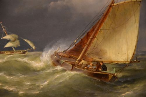 OIL PAINTING BY PIETER CORNELIS DOMMERSEN ON THE ISLE OF AMELAND HOLLAND - ADDITIONAL PHOTO 4