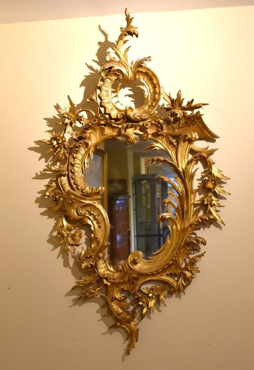 19th century carved gilt pier mirror - CATEGORY: ANTIQUE MIRRORS - DATED 19TH CENTURY