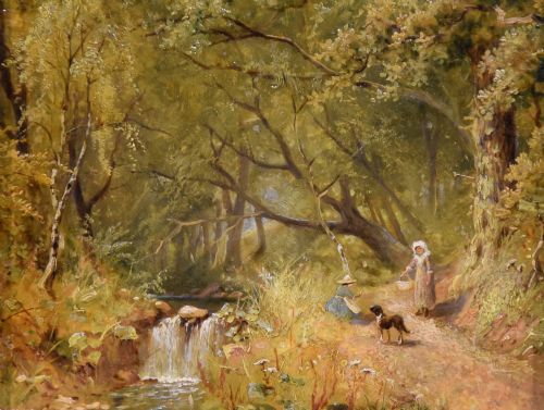 OIL PAINTING BY HENRY MAIDMENT THE PATH BY THE RIVER - ADDITIONAL PHOTO 2