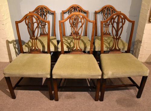 set of six georgian hepplewhite dining chairs - CATEGORY: ANTIQUE CHAIRS - DATED VICTORIAN