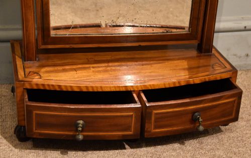 REGENCY MAHOGANY DRESSING MIRROR WITH TWO DRAWERS - ADDITIONAL PHOTO 2