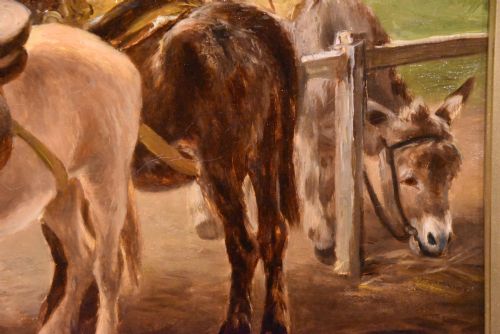 OIL PAINTING BY HENRY GARLAND THE DONKEY RIDE LITTLEHAMPTON - ADDITIONAL PHOTO 5