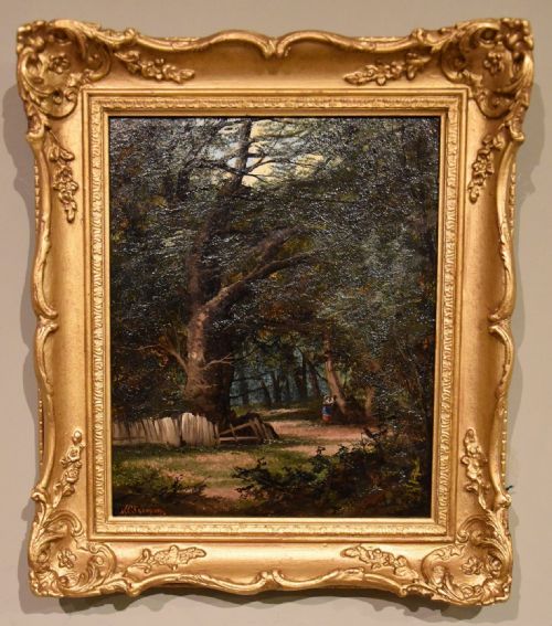 OIL PAINTING PAIR BY JOHN CUTHBERT SALMON WOODLAND SCENES - ADDITIONAL PHOTO 1