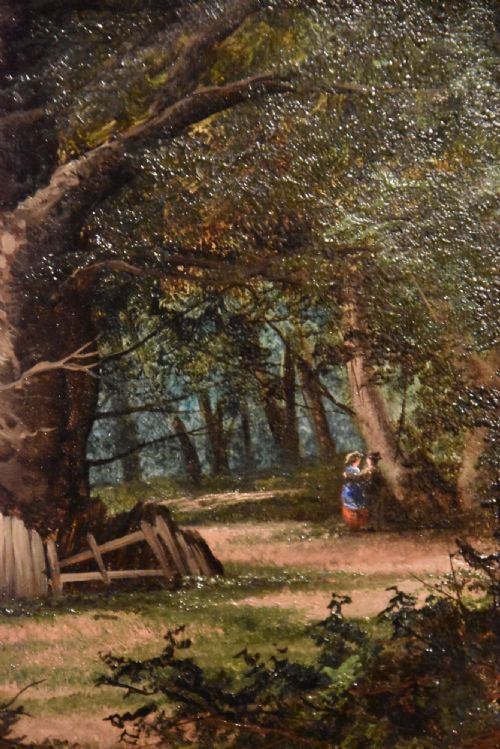 OIL PAINTING PAIR BY JOHN CUTHBERT SALMON WOODLAND SCENES - ADDITIONAL PHOTO 5