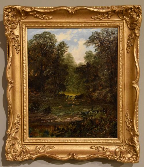 OIL PAINTING PAIR BY JOHN CUTHBERT SALMON WOODLAND SCENES - ADDITIONAL PHOTO 6