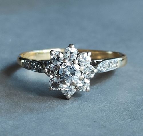 art deco 18ct gold platinum diamond ring 075ct diamond min - CATEGORY: ANTIQUE JEWELLERY - DATED 19TH CENTURY