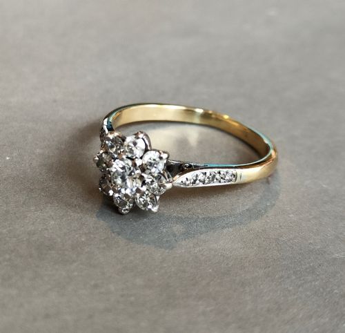 ART DECO 18CT GOLD PLATINUM DIAMOND RING 075CT DIAMOND MIN - ADDITIONAL PHOTO 1