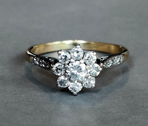 ART DECO 18CT GOLD PLATINUM DIAMOND RING 075CT DIAMOND MIN - ADDITIONAL PHOTO 2