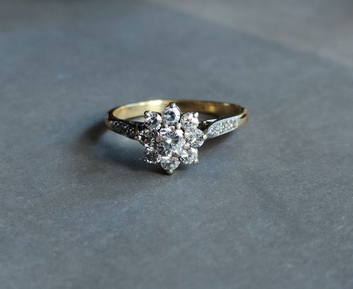 ART DECO 18CT GOLD PLATINUM DIAMOND RING 075CT DIAMOND MIN - ADDITIONAL PHOTO 3