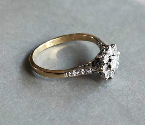 ART DECO 18CT GOLD PLATINUM DIAMOND RING 075CT DIAMOND MIN - ADDITIONAL PHOTO 4