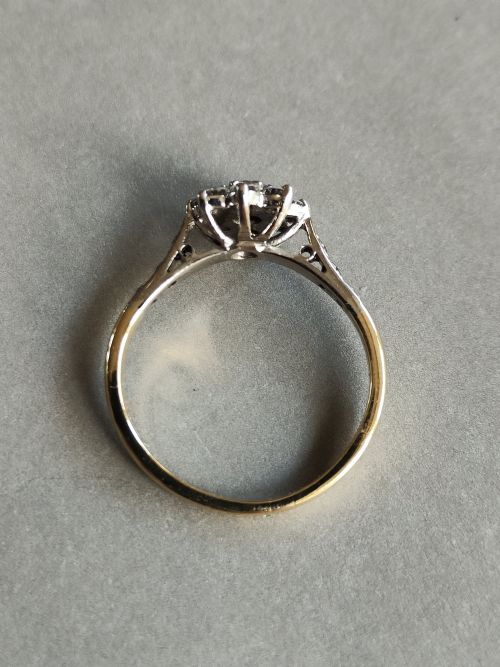 ART DECO 18CT GOLD PLATINUM DIAMOND RING 075CT DIAMOND MIN - ADDITIONAL PHOTO 5
