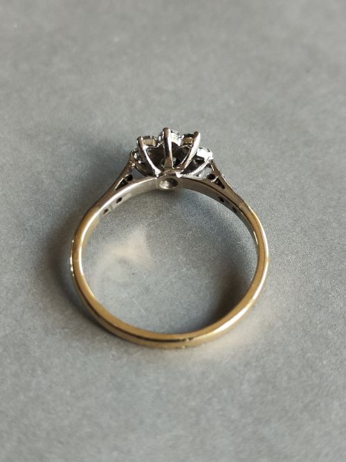 ART DECO 18CT GOLD PLATINUM DIAMOND RING 075CT DIAMOND MIN - ADDITIONAL PHOTO 6