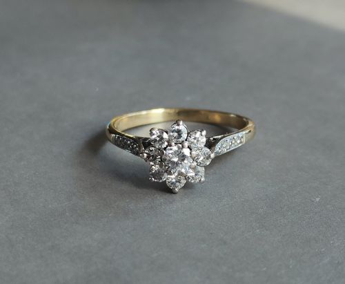 ART DECO 18CT GOLD PLATINUM DIAMOND RING 075CT DIAMOND MIN - ADDITIONAL PHOTO 7