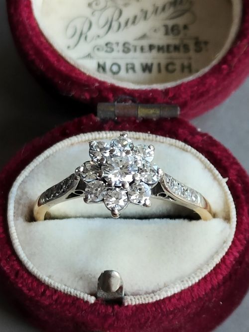 ART DECO 18CT GOLD PLATINUM DIAMOND RING 075CT DIAMOND MIN - ADDITIONAL PHOTO 8