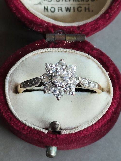 ART DECO 18CT GOLD PLATINUM DIAMOND RING 075CT DIAMOND MIN - ADDITIONAL PHOTO 9