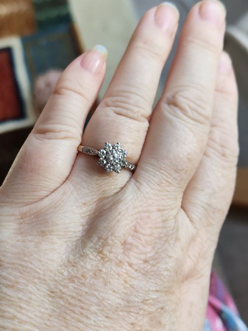 ART DECO 18CT GOLD PLATINUM DIAMOND RING 075CT DIAMOND MIN - ADDITIONAL PHOTO 10