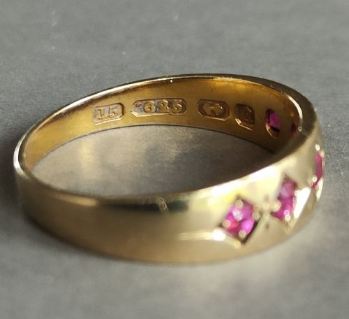 VICTORIAN 15CT GOLD AND RUBY GYPSY RING 1900 - ADDITIONAL PHOTO 7
