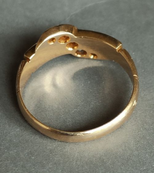 VICTORIAN 18CT YELLOW GOLD AND TURQUOISE DIAMOND RING - ADDITIONAL PHOTO 5