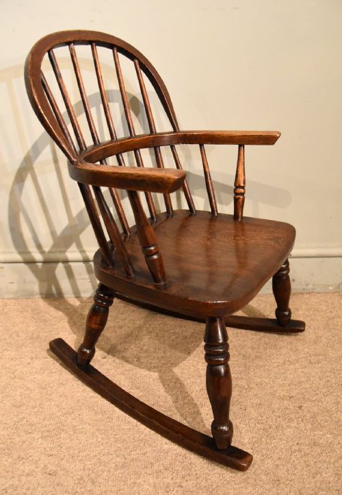 19th century ash and elm childs rocking chair - CATEGORY: ANTIQUE CHAIRS - DATED 19TH CENTURY